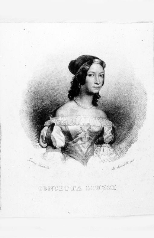 Ritratto di Concetta Liuzzi (stampa) di Turchi Gaetano, Salucci Teofilo (sec. XIX)