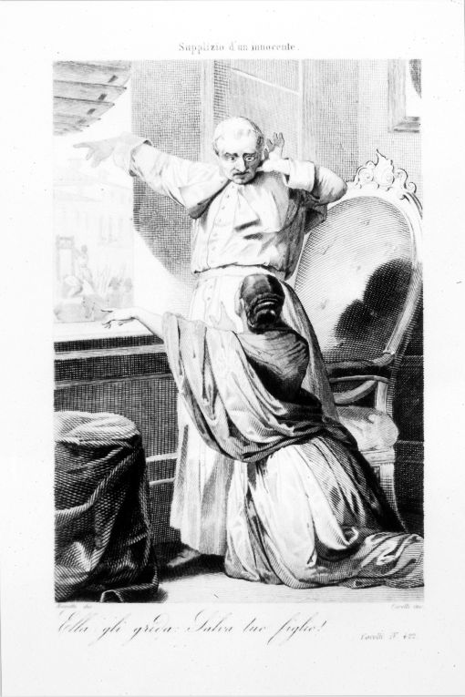 Esecuzione di un patriota romano (stampa) di Masutti Antonio, Carelli Giacomo (terzo quarto sec. XIX)