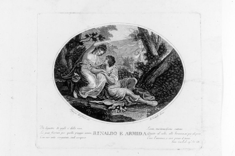 Amori di Rinaldo e Armida (stampa) di Kauffmann Angelica, Suntach Antonio (secc. XVIII/ XIX)