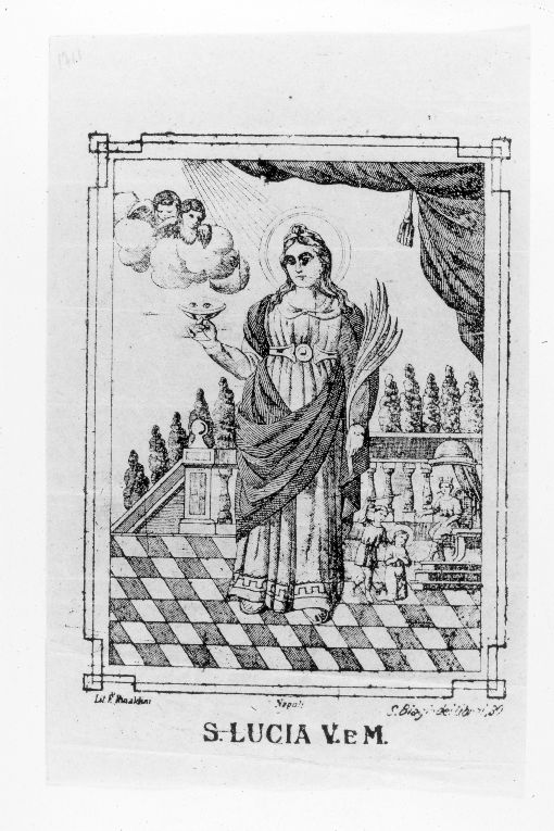 Santa Lucia (stampa smarginata) di Rinaldini F (seconda metà sec. XVIII)