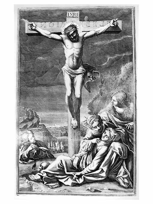 crocifissione di Cristo (stampa) - ambito italiano (sec. XVIII)