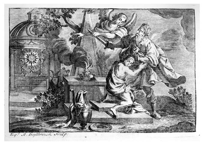 sacrificio di Isacco (stampa) di Heylbrouck Michael (sec. XVIII)