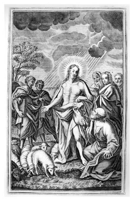 Cristo risorto benedice gli apostoli (stampa) di Piccini Isabella (sec. XVIII)