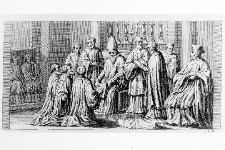 rito di ordinazione dei Lettori (stampa) di Rossi Andrea (terzo quarto sec. XVIII)