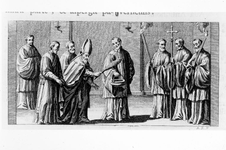 aspersione del pavimento della chiesa (stampa) di Rossi Andrea (terzo quarto sec. XVIII)