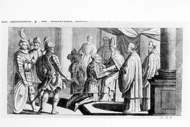 cerimonia di imposizione della Croce (stampa) di Rossi Andrea (terzo quarto sec. XVIII)