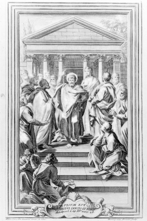 predica di San Pietro (stampa) di Frezza Giovanni Gerolamo, Ghezzi Pietro Leo (sec. XVIII)