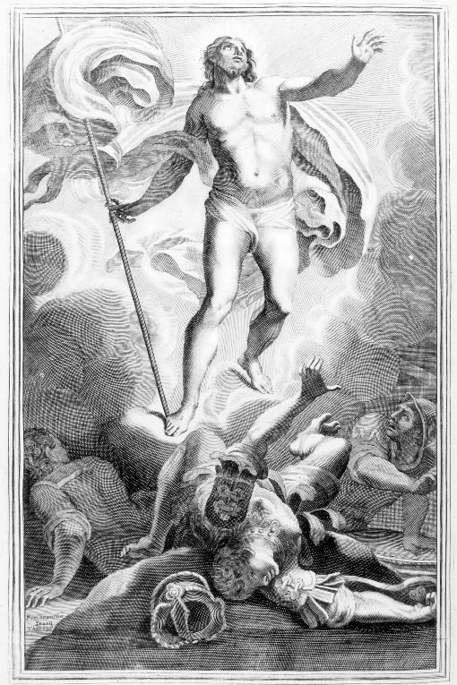 resurrezione di Cristo (stampa) di Roncalli Cristoforo detto Pomarancio, Thiboust Benoit (sec. XVIII)