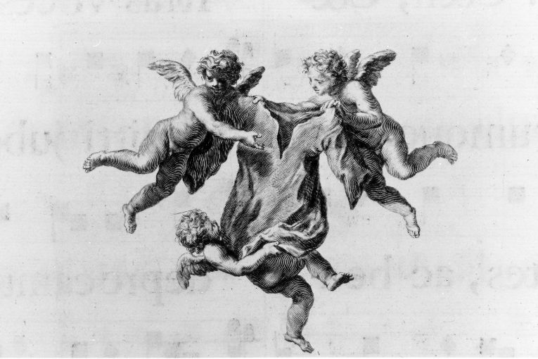 angeli con veste inconsutile (stampa) di Passari Giovanni, Freii Giacomo (sec. XVIII)