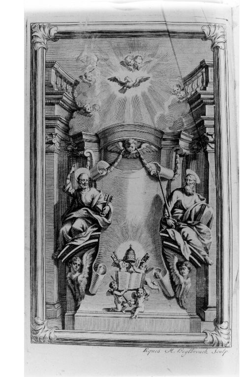 allegoria della Chiesa (stampa) di Heylbrouck Michael, Conca Sebastiano (sec. XVIII)