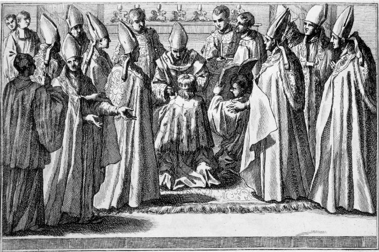 Incoronazione del re: consegna dello scettro (stampa) - ambito romano (sec. XVIII)