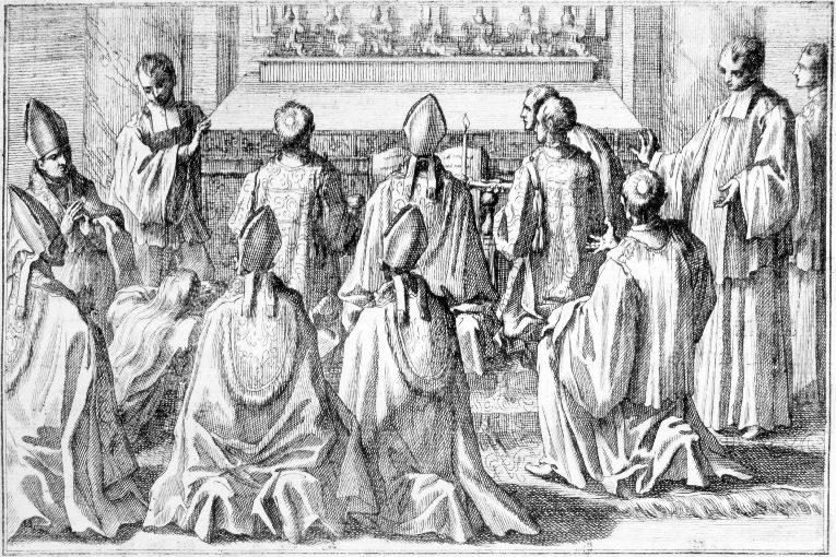 Incoronazione della regina: recita delle Litanie (stampa) - ambito romano (sec. XVIII)