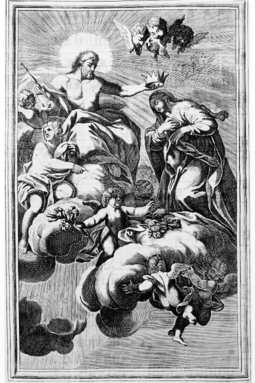 Incoronazione della Madonna (stampa) di Piccini Isabella (sec. XVIII)