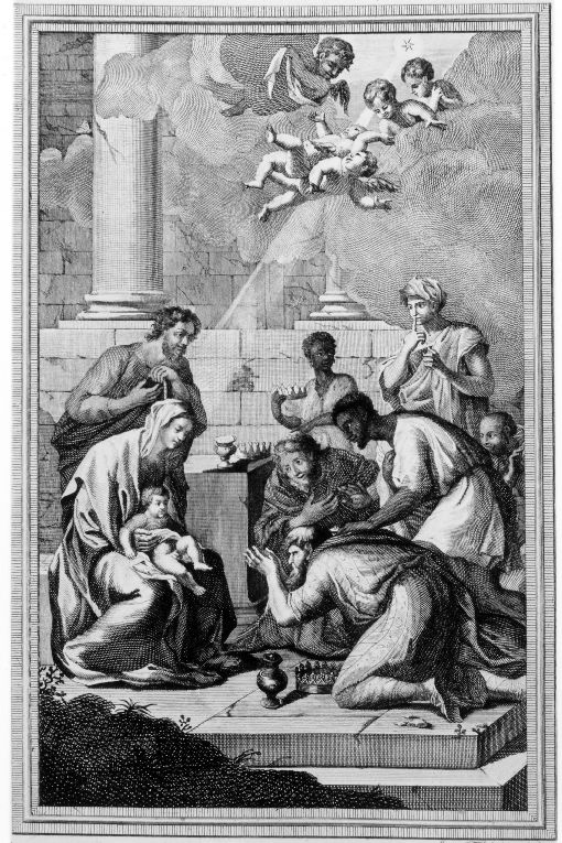 adorazione dei Re Magi (stampa) di Fabri Luigi (sec. XIX)