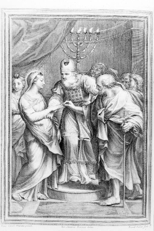 Sposalizio di Maria Vergine (stampa) di Maratta Carlo, Sinceri Giuseppe, Farjat Benoit (sec. XVIII)