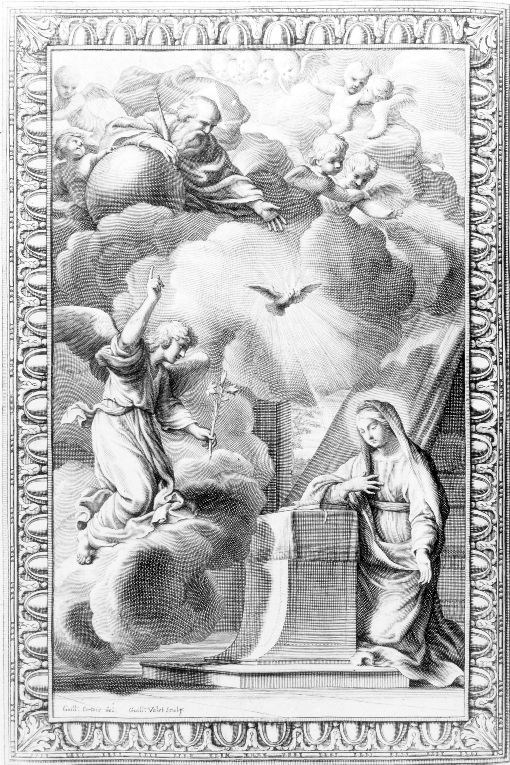 Annunciazione (stampa) di Vallet Guillaume (sec. XVIII)