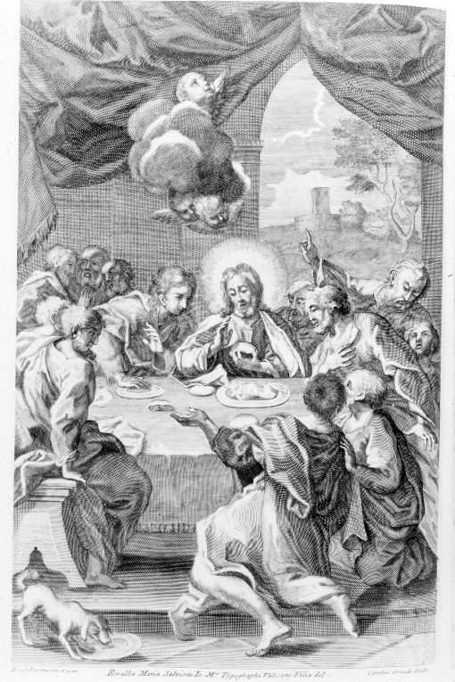 ultima cena (stampa) di Passaro Giuseppe, Salvioni Rosalba Maria, Grandi Carlo (sec. XVIII)
