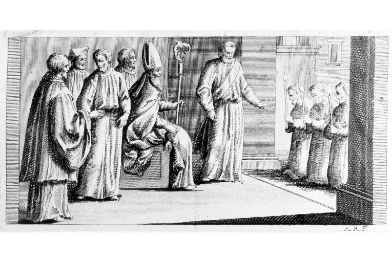 L'arcidiacono presenta i penitenti (stampa) di Rossi Andrea (sec. XVIII)