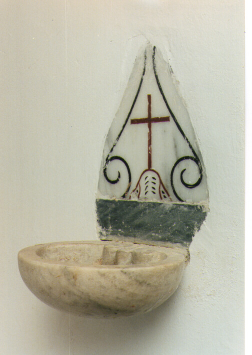 acquasantiera da parete - ambito salentino (fine sec. XIX)