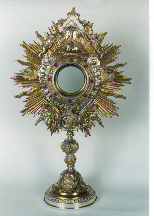 ostensorio - a raggiera - ambito Italia meridionale (primo quarto sec. XX)