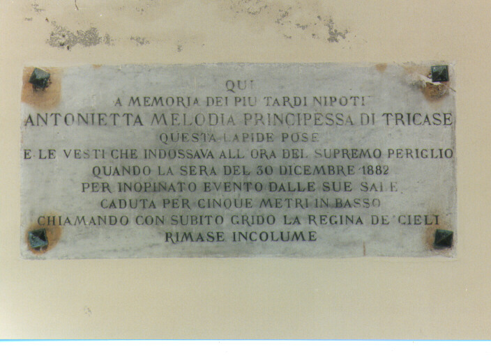 lapide - ambito Italia meridionale (sec. XIX)