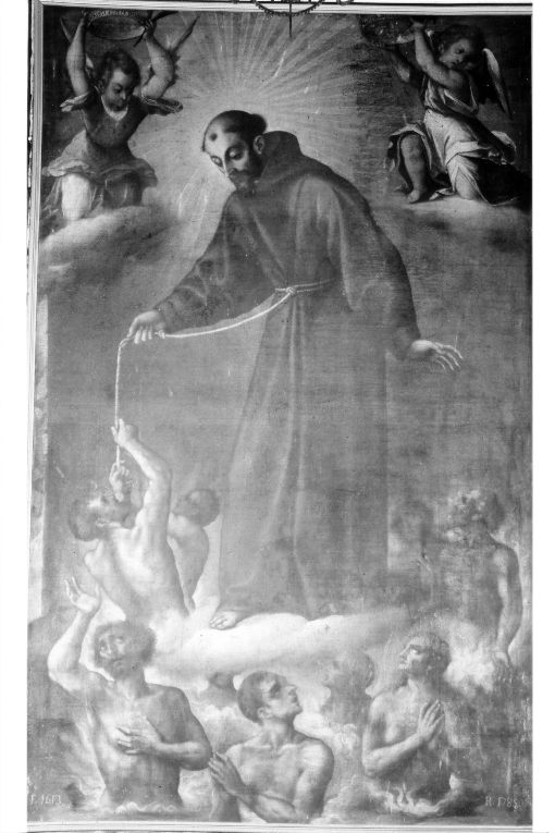 San Francesco d'Assisi e le anime del purgatorio (pala d'altare) di Catalano Giovan Domenico (sec. XVII)