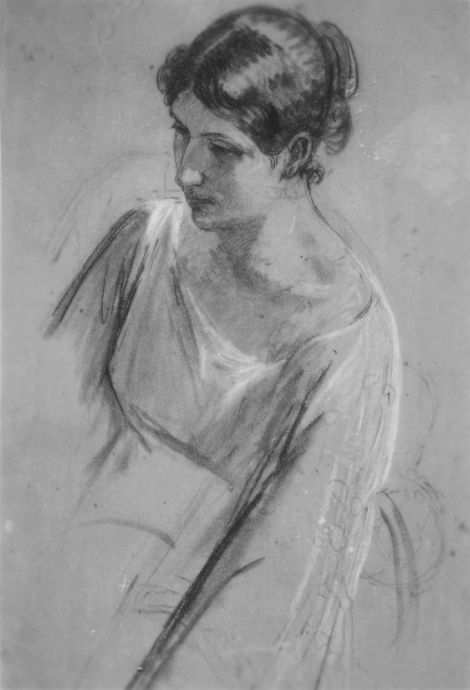 studio di figura femminile (disegno) di De Napoli Michele (attribuito) (metà sec. XIX)
