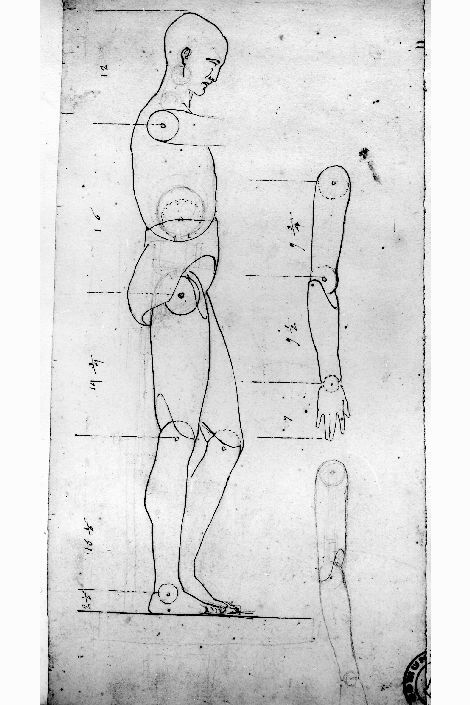 studio di manichino di profilo a destra (disegno) di De Napoli Michele (attribuito) (metà sec. XIX)