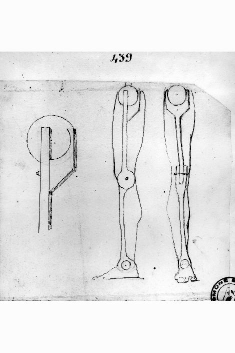 studio di gambe per manichino (disegno) di De Napoli Michele (attribuito) (metà sec. XIX)