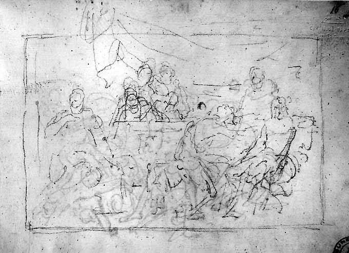 studio di composizione di figure (disegno) di De Napoli Michele (attribuito) (sec. XIX)