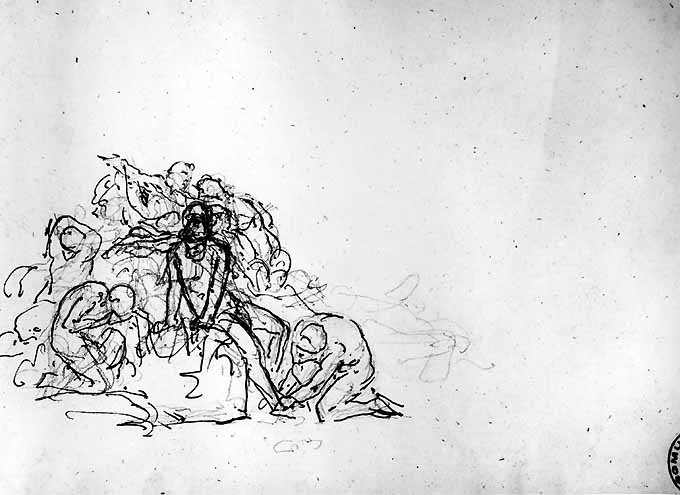 composizione di figure (disegno) di De Napoli Michele (attribuito) (sec. XIX)
