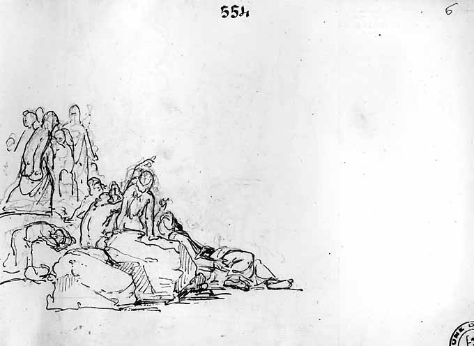 studio di composizione di figure (disegno) di De Napoli Michele (attribuito) (sec. XIX)