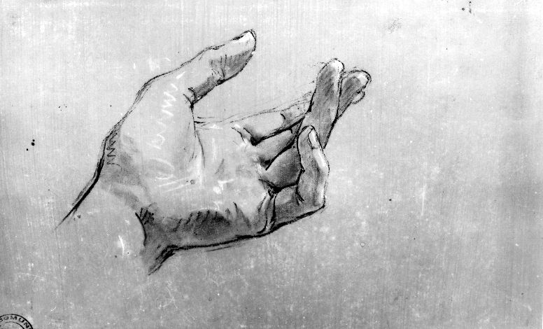 studio di mano sinistra (disegno) di De Napoli Michele (attribuito) (sec. XIX)