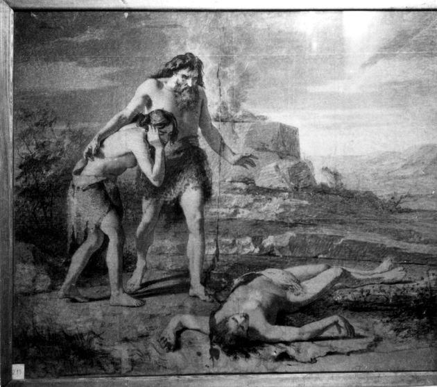 studio per Il primo cadavere (disegno preparatorio) di De Napoli Michele (attribuito) (sec. XIX)