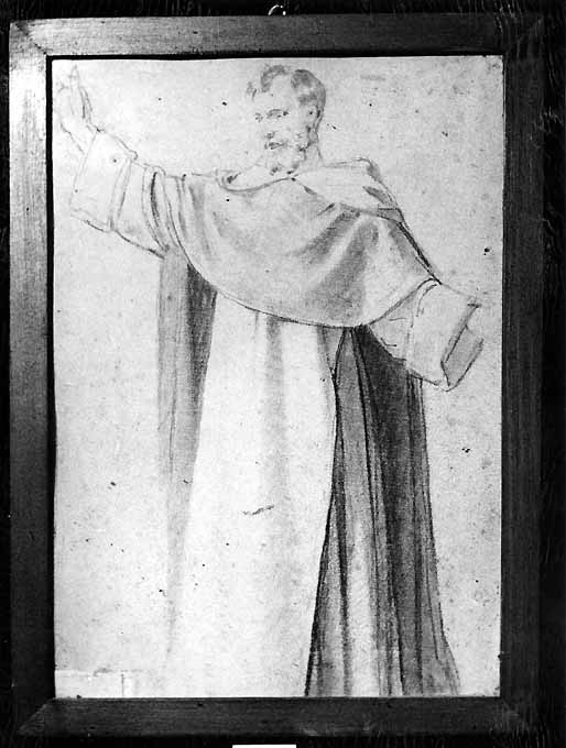 studio di San Domenico (disegno preparatorio) di De Napoli Michele (attribuito) (sec. XIX)