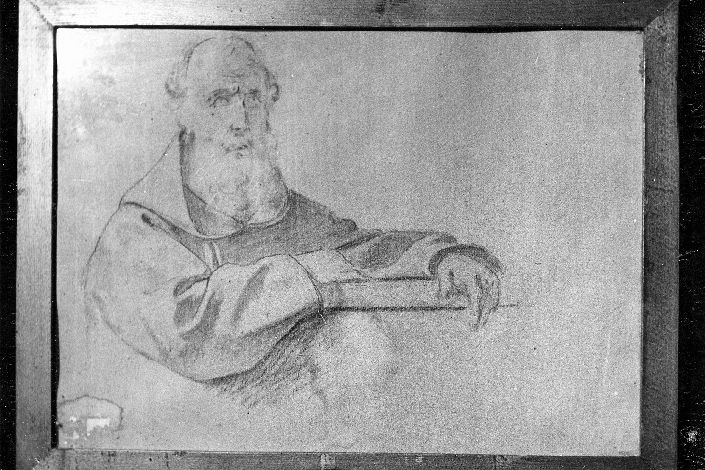 studio di busto di monaco (disegno preparatorio) di De Napoli Michele (attribuito) (sec. XIX)