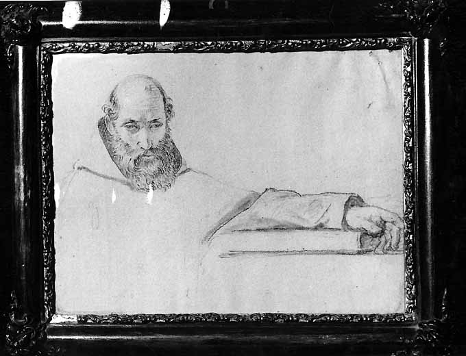 studio di busto di monaco (disegno preparatorio) di De Napoli Michele (attribuito) (sec. XIX)