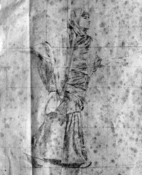 danzatrice antica III (disegno) di Netti Francesco (sec. XIX)