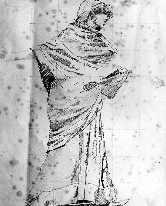 danzatrice antica II (disegno) di Netti Francesco (seconda metà sec. XIX)