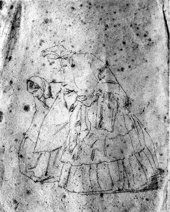 due figure femminili in costume (disegno) di Netti Francesco (sec. XIX)