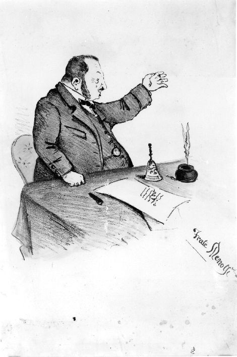 Caricatura di personaggio non identificato (disegno, opera isolata) di Menotti Bianchi detto Frate Menotti (secc. XIX/ XX)