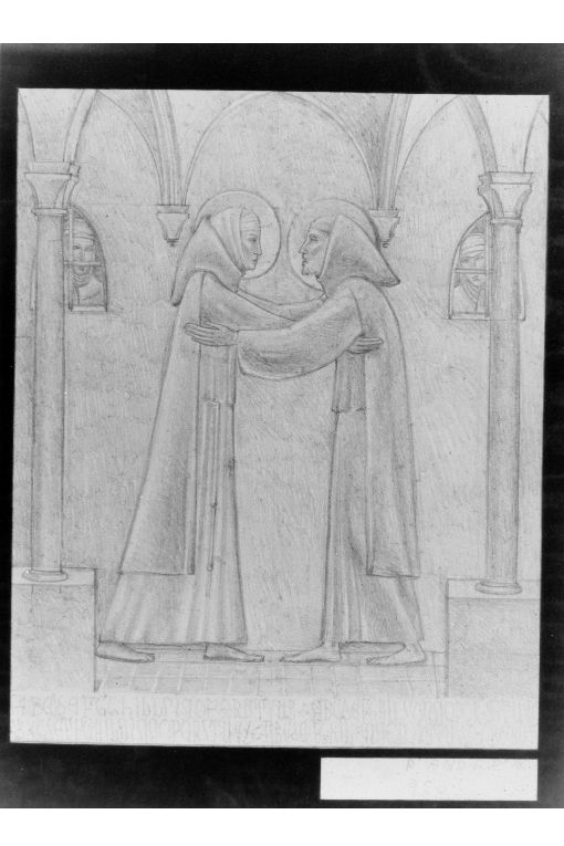 San Francesco incontra santa Chiara (disegno) di D'Andrea Antonio (sec. XX)