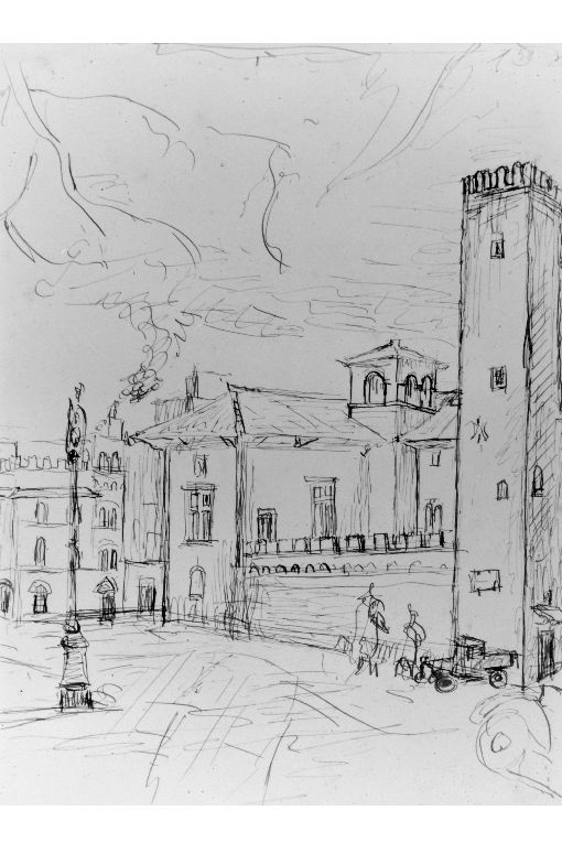 Piazza (disegno) di Barbieri Carlo (sec. XX)
