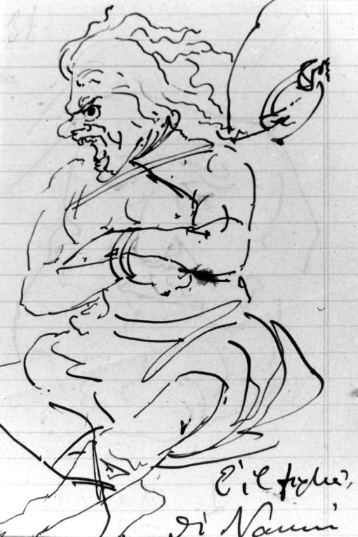 Il cacciatore (disegno) di Barbieri Carlo (sec. XX)