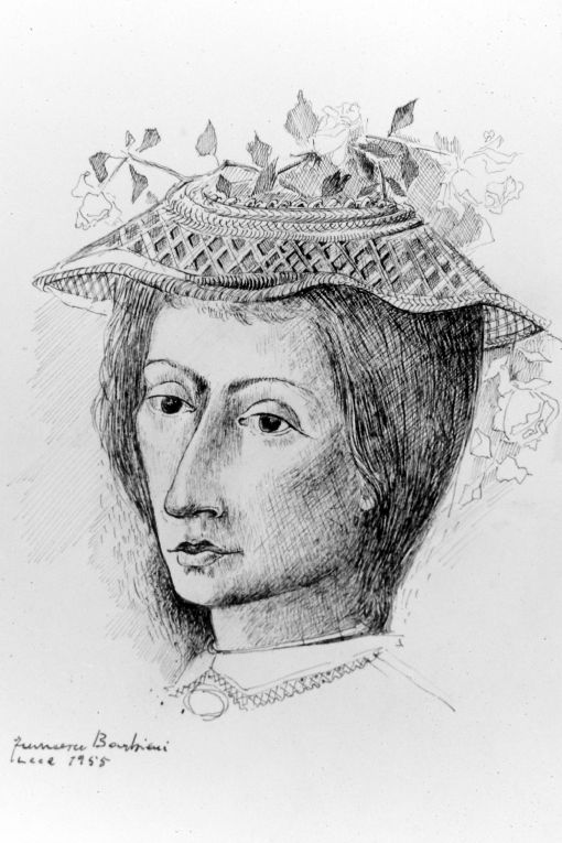 Ritratto femminile (disegno) di Barbieri Francesco (sec. XX)