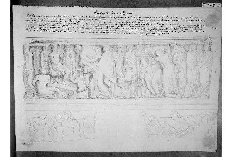 Sarcofago (disegno) di Cavoti Pietro (seconda metà sec. XIX)