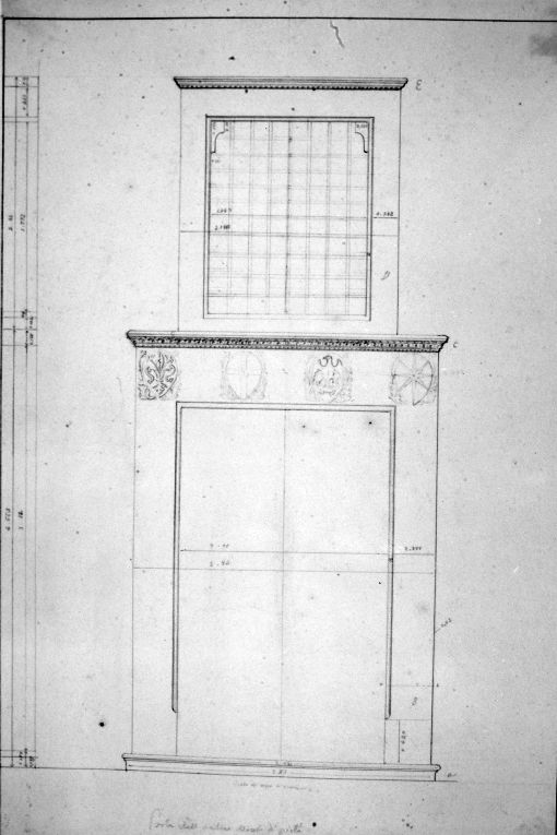 Veduta del portale dell'antico Monte di Pietà (disegno) di Cavoti Pietro (seconda metà sec. XIX)