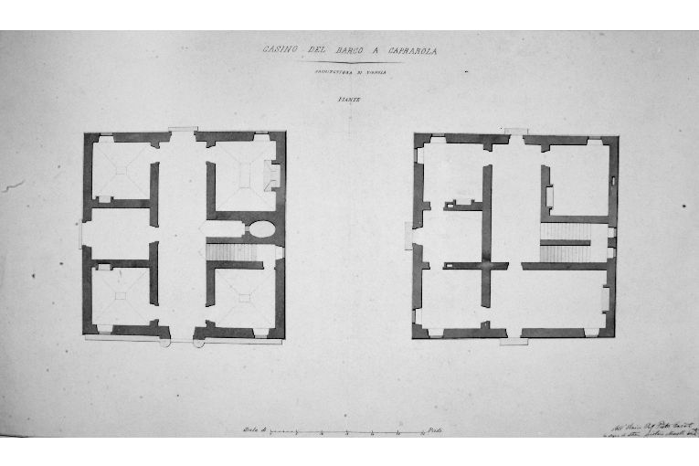 Planimetria dell'edificio del Barco a Caprarola (disegno) di Morelli Gaetano (seconda metà sec. XIX)