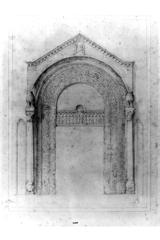 Portale della chiesa di Santa Caterina d'Alessandria (disegno) di Cavoti Pietro (seconda metà sec. XIX)