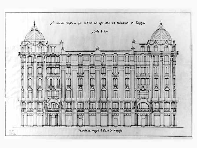 palazzo dell'Acquedotto a Foggia (disegno tecnico, opera isolata) - ambito pugliese (sec. XX)